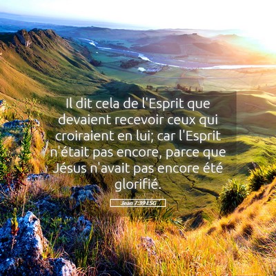 Picture 05 - Jean 7:39 LSG - Il dit cela de l'Esprit que devaient recevoir - Bible Verse Picture