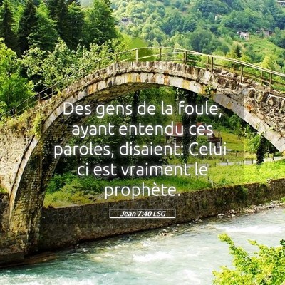 Picture 05 - Jean 7:40 LSG - Des gens de la foule, ayant entendu ces paroles, - Bible Verse Picture