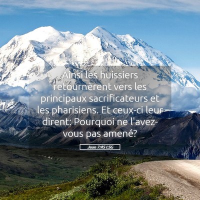 Picture 05 - Jean 7:45 LSG - Ainsi les huissiers retournèrent vers les - Bible Verse Picture