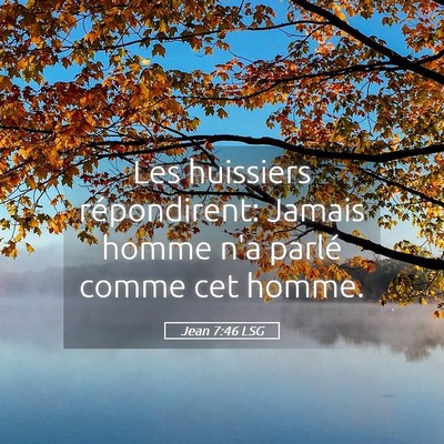 Picture 05 - Jean 7:46 LSG - Les huissiers répondirent: Jamais homme n'a - Bible Verse Picture