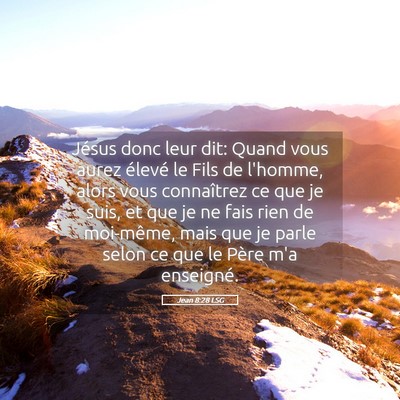 Picture 05 - Jean 8:28 LSG - Jésus donc leur dit: Quand vous aurez élevé le - Bible Verse Picture