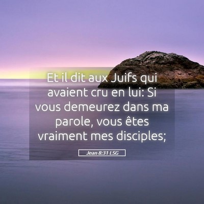 Picture 05 - Jean 8:31 LSG - Et il dit aux Juifs qui avaient cru en lui: Si - Bible Verse Picture