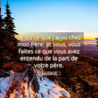 Picture 05 - Jean 8:38 LSG - Je dis ce que j'ai vu chez mon Père; et vous, - Bible Verse Picture