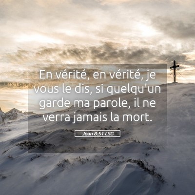 Picture 05 - Jean 8:51 LSG - En vérité, en vérité, je vous le dis, si - Bible Verse Picture