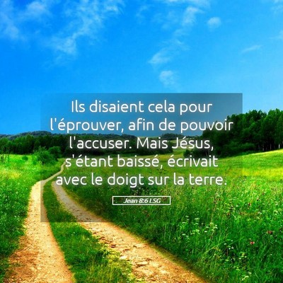 Picture 05 - Jean 8:6 LSG - Ils disaient cela pour l'éprouver, afin de - Bible Verse Picture