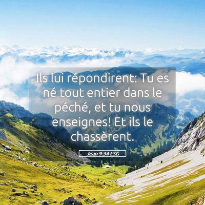Picture 05 - Jean 9:34 LSG - Ils lui répondirent: Tu es né tout entier dans - Bible Verse Picture