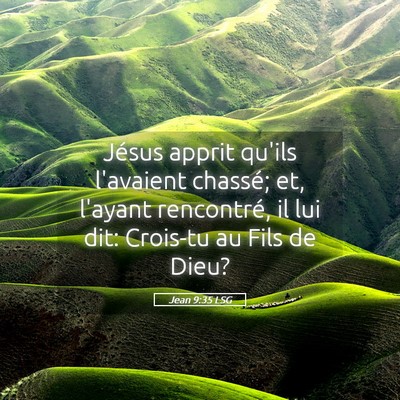 Picture 05 - Jean 9:35 LSG - Jésus apprit qu'ils l'avaient chassé; et, - Bible Verse Picture