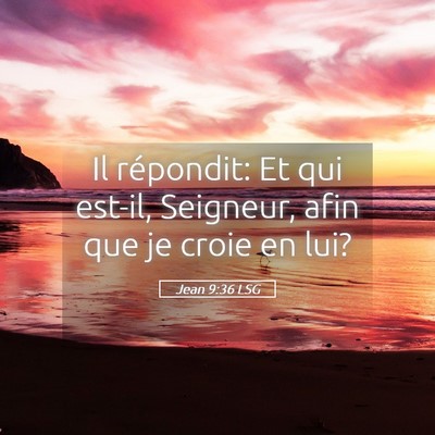 Picture 05 - Jean 9:36 LSG - Il répondit: Et qui est-il, Seigneur, afin que - Bible Verse Picture