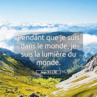 Picture 05 - Jean 9:5 LSG - Pendant que je suis dans le monde, je suis la - Bible Verse Picture