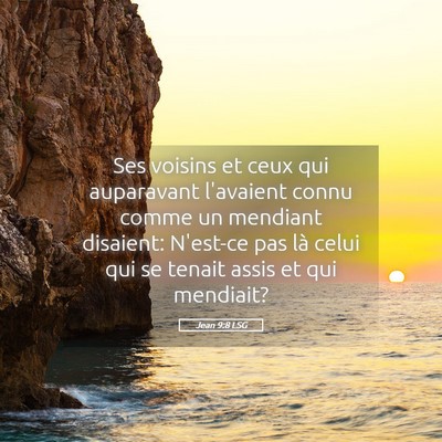 Picture 05 - Jean 9:8 LSG - Ses voisins et ceux qui auparavant l'avaient - Bible Verse Picture