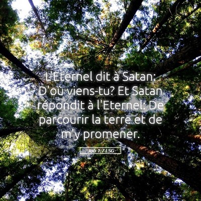 Picture 05 - Job 1:7 LSG - L'Eternel dit à Satan: D'où viens-tu? Et Satan - Bible Verse Picture
