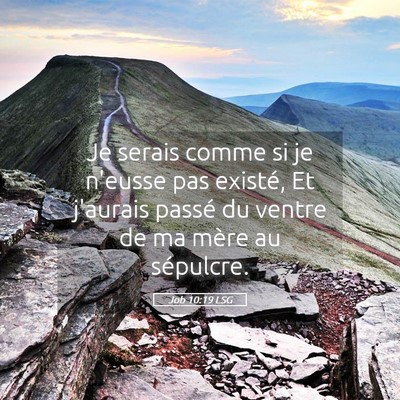 Picture 05 - Job 10:19 LSG - Je serais comme si je n'eusse pas existé, Et - Bible Verse Picture