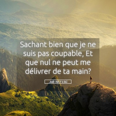 Picture 05 - Job 10:7 LSG - Sachant bien que je ne suis pas coupable, Et que - Bible Verse Picture