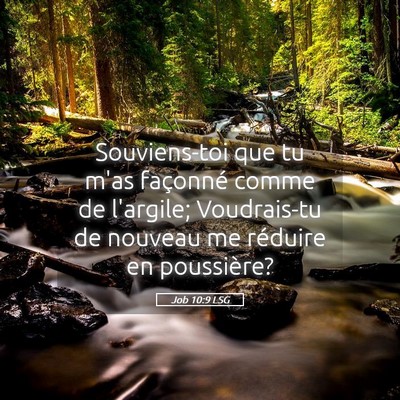 Picture 05 - Job 10:9 LSG - Souviens-toi que tu m'as façonné comme de - Bible Verse Picture