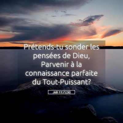 Picture 05 - Job 11:7 LSG - Prétends-tu sonder les pensées de Dieu, - Bible Verse Picture