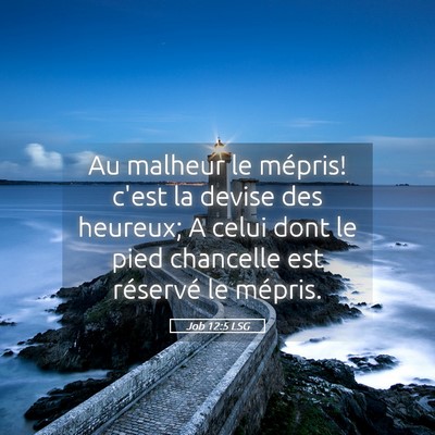 Picture 05 - Job 12:5 LSG - Au malheur le mépris! c'est la devise des - Bible Verse Picture