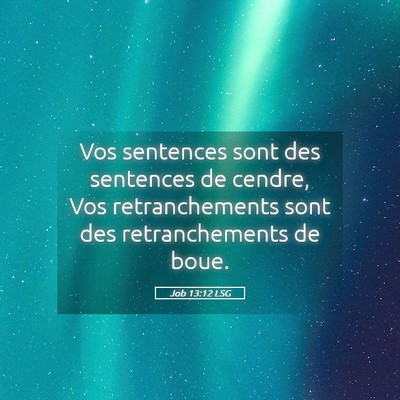 Picture 05 - Job 13:12 LSG - Vos sentences sont des sentences de cendre, Vos - Bible Verse Picture