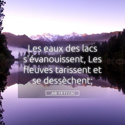 Picture 05 - Job 14:11 LSG - Les eaux des lacs s'évanouissent, Les fleuves - Bible Verse Picture
