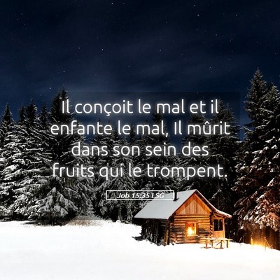 Picture 05 - Job 15:35 LSG - Il conçoit le mal et il enfante le mal, Il - Bible Verse Picture