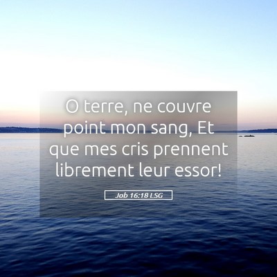 Picture 05 - Job 16:18 LSG - O terre, ne couvre point mon sang, Et que mes - Bible Verse Picture