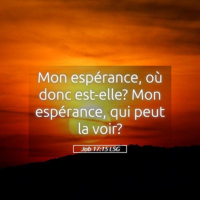 Picture 05 - Job 17:15 LSG - Mon espérance, où donc est-elle? Mon - Bible Verse Picture