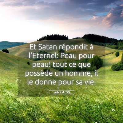 Picture 05 - Job 2:4 LSG - Et Satan répondit à l'Eternel: Peau pour peau! - Bible Verse Picture