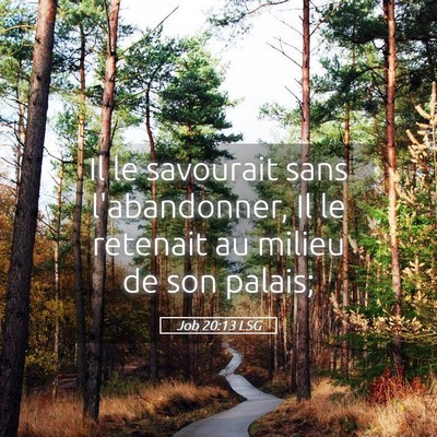 Picture 05 - Job 20:13 LSG - Il le savourait sans l'abandonner, Il le retenait - Bible Verse Picture