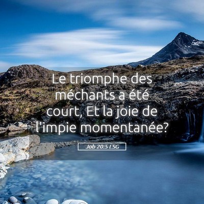 Picture 05 - Job 20:5 LSG - Le triomphe des méchants a été court, Et la - Bible Verse Picture