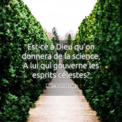 Picture 05 - Job 21:22 LSG - Est-ce à Dieu qu'on donnera de la science, A lui - Bible Verse Picture