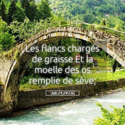 Picture 05 - Job 21:24 LSG - Les flancs chargés de graisse Et la moelle des - Bible Verse Picture