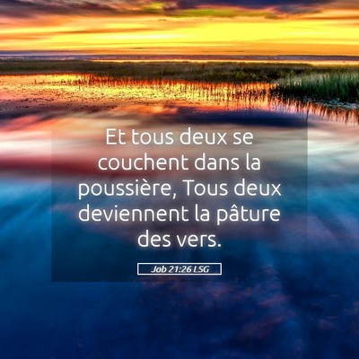 Picture 05 - Job 21:26 LSG - Et tous deux se couchent dans la poussière, Tous - Bible Verse Picture