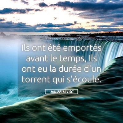 Picture 05 - Job 22:16 LSG - Ils ont été emportés avant le temps, Ils ont - Bible Verse Picture