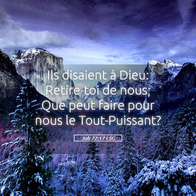 Picture 05 - Job 22:17 LSG - Ils disaient à Dieu: Retire-toi de nous; Que - Bible Verse Picture