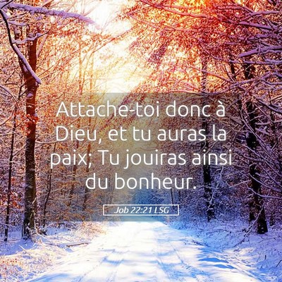 Picture 05 - Job 22:21 LSG - Attache-toi donc à Dieu, et tu auras la paix; Tu - Bible Verse Picture