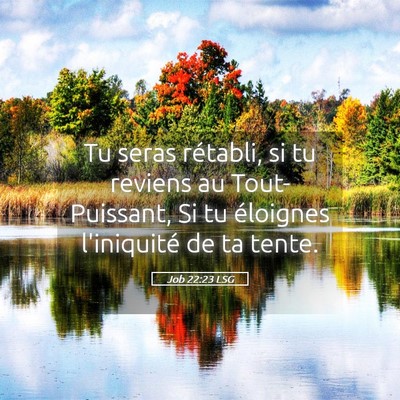 Picture 05 - Job 22:23 LSG - Tu seras rétabli, si tu reviens au - Bible Verse Picture