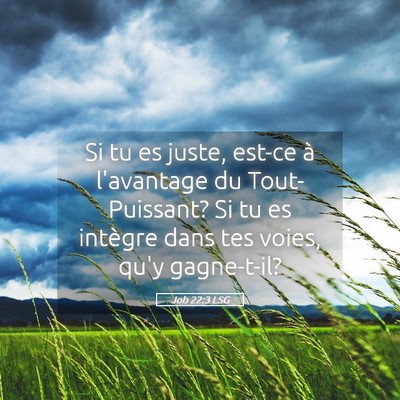 Picture 05 - Job 22:3 LSG - Si tu es juste, est-ce à l'avantage du - Bible Verse Picture