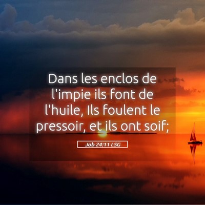 Picture 05 - Job 24:11 LSG - Dans les enclos de l'impie ils font de l'huile, - Bible Verse Picture