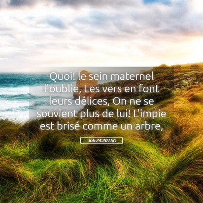 Picture 05 - Job 24:20 LSG - Quoi! le sein maternel l'oublie, Les vers en font - Bible Verse Picture