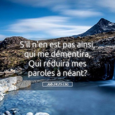 Picture 05 - Job 24:25 LSG - S'il n'en est pas ainsi, qui me démentira, Qui - Bible Verse Picture
