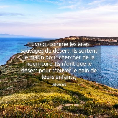 Picture 05 - Job 24:5 LSG - Et voici, comme les ânes sauvages du désert, - Bible Verse Picture