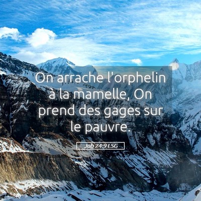 Picture 05 - Job 24:9 LSG - On arrache l'orphelin à la mamelle, On prend des - Bible Verse Picture