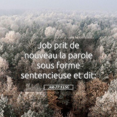 Picture 05 - Job 27:1 LSG - Job prit de nouveau la parole sous forme - Bible Verse Picture