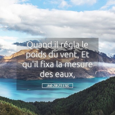 Picture 05 - Job 28:25 LSG - Quand il régla le poids du vent, Et qu'il fixa - Bible Verse Picture