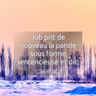 Picture 05 - Job 29:1 LSG - Job prit de nouveau la parole sous forme - Bible Verse Picture