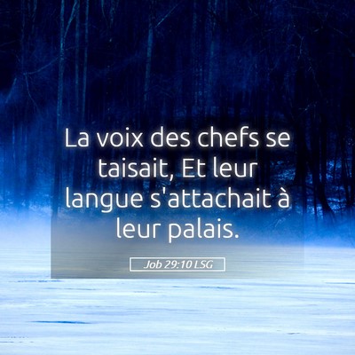 Picture 05 - Job 29:10 LSG - La voix des chefs se taisait, Et leur langue - Bible Verse Picture
