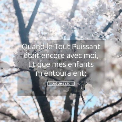 Picture 05 - Job 29:5 LSG - Quand le Tout-Puissant était encore avec moi, Et - Bible Verse Picture