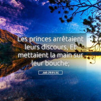 Picture 05 - Job 29:9 LSG - Les princes arrêtaient leurs discours, Et - Bible Verse Picture