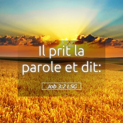 Picture 05 - Job 3:2 LSG - Il prit la parole et - Bible Verse Picture