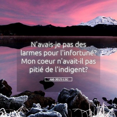 Picture 05 - Job 30:25 LSG - N'avais-je pas des larmes pour l'infortuné? Mon - Bible Verse Picture