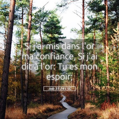 Picture 05 - Job 31:24 LSG - Si j'ai mis dans l'or ma confiance, Si j'ai dit - Bible Verse Picture